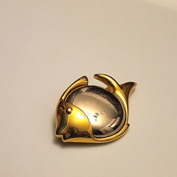 Vintage Liz Claiborne Designer Jewelry Mixed Metal Fish - Picture 2 of 5